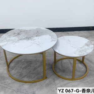 Marble Nesting Coffee Table Set – YZ 067-G (Chanel White)