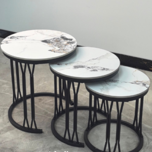 3 in 1 Executive Pure Marble Nesting Coffee Tables
