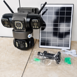 Solar 4G Triple Lens PTZ Security Camera with Remote Control & Two-Way Audio