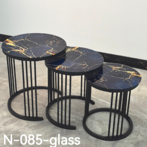 3-in-1 Executive Nesting Table Set (Glass Effect) – N-085-Glass