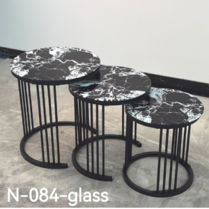 3-in-1 Executive Nesting Table Set (Glass Effect) – N-084-Glass