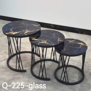 3-in-1 Executive Nesting Table Set (Glass Effect) – Q-225-Glass