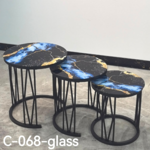 3-in-1 Executive Nesting Table Set (Glass Effect) – Model C-068-Glass