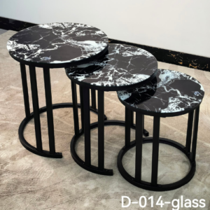 3-in-1 Executive Nesting Table Set (Glass Effect) – D-014-Glass