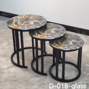 3-in-1 Executive Nesting Table Set (Glass Effect) – D-018-Glass