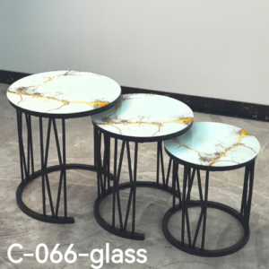 3-in-1 Executive Nesting Table Set (Glass Effect) – C-066-Glass