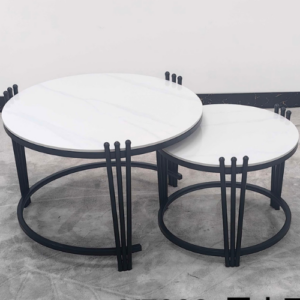 2-in-1 Executive Pure Marble Nesting Coffee Tables