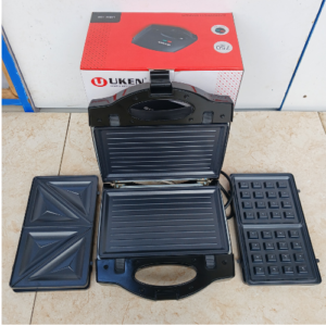UKEN USM-109 3-in-1 Multi-Plate Sandwich & Waffle Maker (750W)