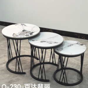 3-in-1 Executive Pure Marble Nesting Table Set – Q-230