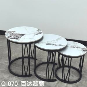 3-in-1 Executive Pure Marble Nesting Table Set – C-070