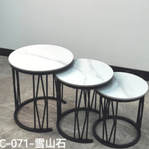 3-in-1 Executive Pure Marble Nesting Table Set – C-071