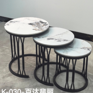3-in-1 Executive Pure Marble Nesting Table Set – K-030