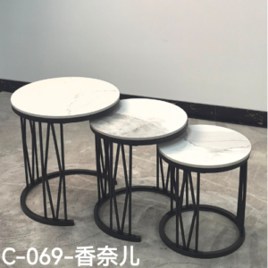 3-in-1 Executive Pure Marble Nesting Table Set – C-069