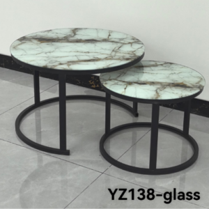 Nesting Coffee Table (Glass Effect) Set of 2 – YZ138-Glass